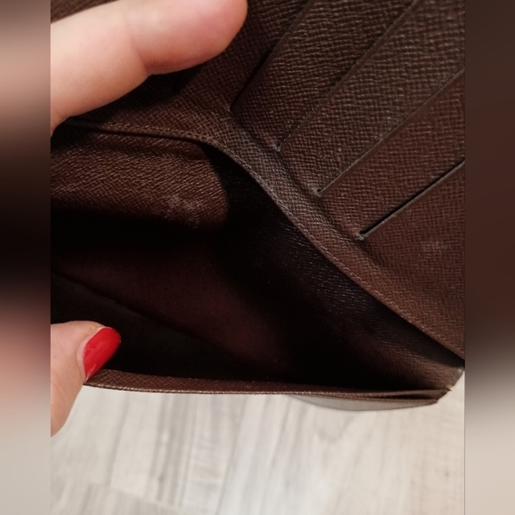 Louis Vuitton Damier Ebene Brazza Wallet Checkbook Holder Designer Leather - Picture 6 of 12